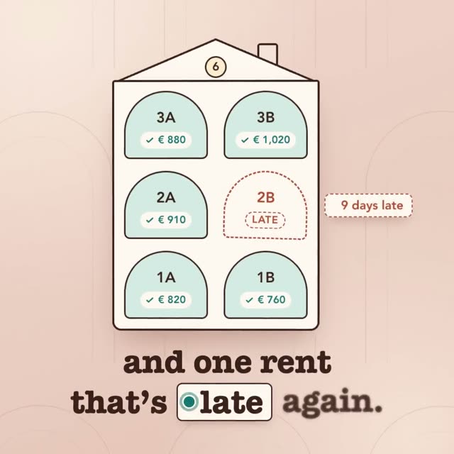 Habita: AI-generated product film for a rent-management app for private landlords, motion design video in 1:1