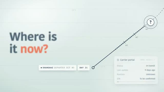 Harbora: AI-generated product film for container shipment tracking, motion design video in 16:9