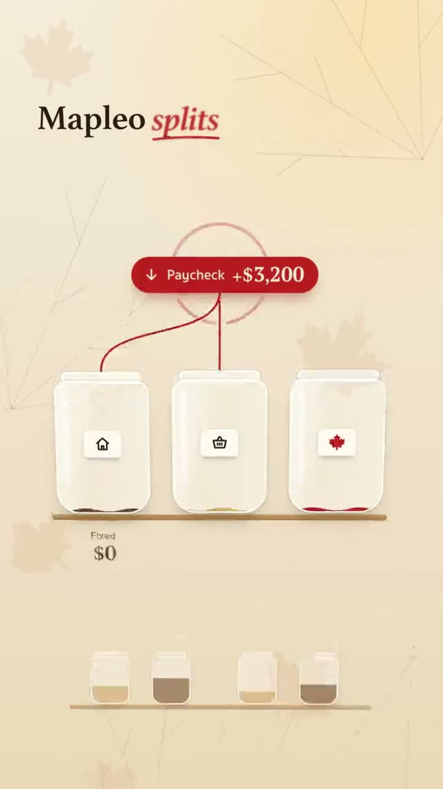 Mapleo: AI-generated product film for a budgeting app with savings goals, motion design video in 9:16