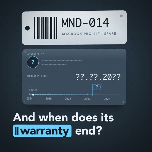 Mendly: AI-generated product film for an IT asset tracking and helpdesk tool, motion design video in 1:1