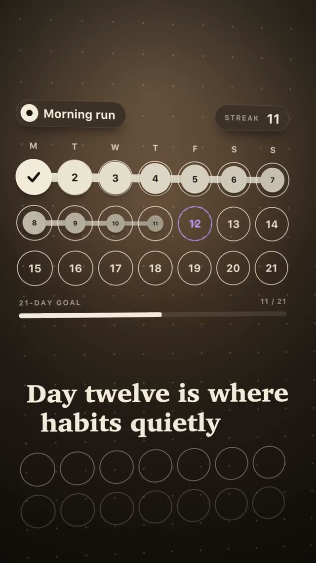 Streako: AI-generated product film for a habit tracker, motion design video in 9:16